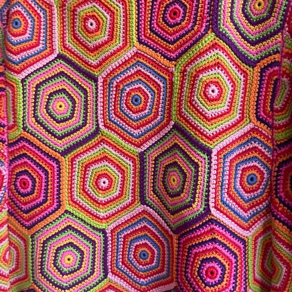 Vintage Isaac Mizrahi Squares Crochet 100% Cotton Sweater/Cardigan - Small - - Picture 5 of 6